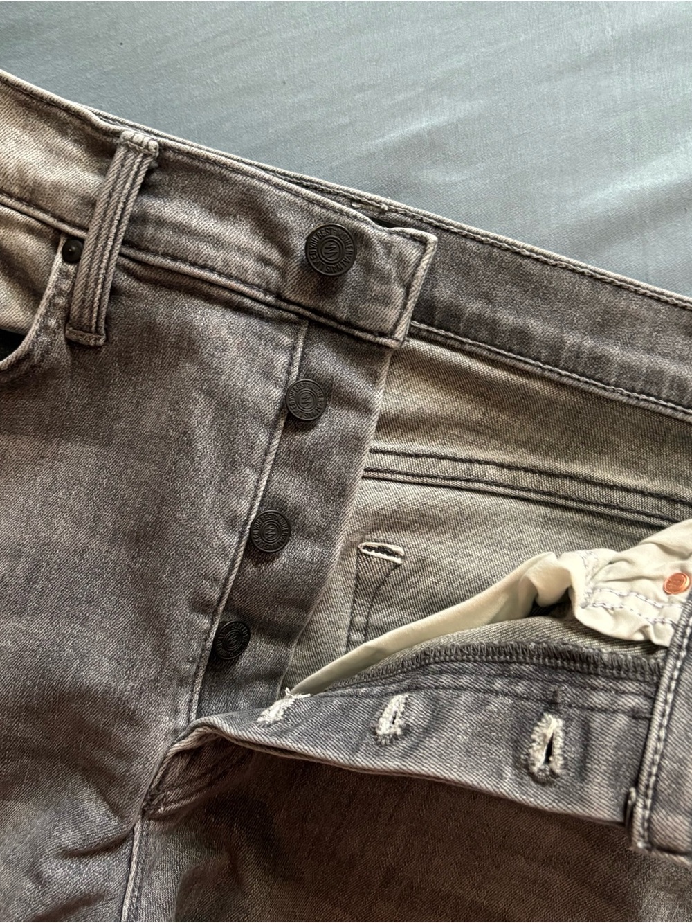 MOTHER The Tomcat Ankle Straight Leg Jeans All Nighter Gray 28 - Picture 6 of 9